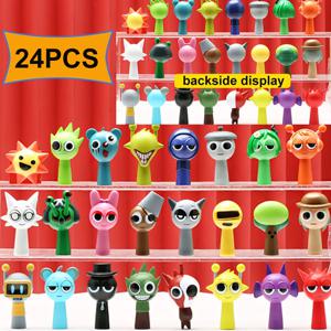 TEMU 24pcs 리듬 박스 귀여운 만화 조각품, 독특한 캐릭터 초상화 모델 장식품, 자동차/케이크/일기 장식에 이상적, 크리스마스/부활절/생일 선물 및 가정/파티 테마, 분위기 장식, 수집 및 선물에 이상적