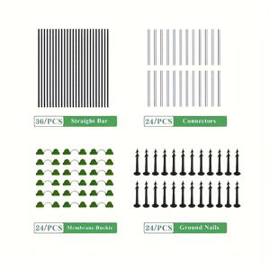 TEMU 1 세트 54/90/108pcs 식물 터널 온실 하이킹 링, 정원 직물 녹방 섬유 강화 유리 소재 지원 하이킹 링 프레임, 새 곤충 동물 보호 브래킷 식물 지원 정원 스태크, 실내 실외 사계절 용품