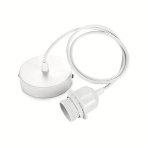 TEMU 1개 심플리시티 LED 펜던트 라이트 베이스 - 전체 이빨 E27 소켓, 110V/220V, 화이트 & 블랙 마감, 쉬운 가정용 조명 설치를 위한 유연한 케이블 커넥터