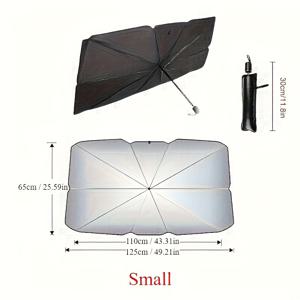 TEMU 1pc 스테인레스 스틸 휴대용 자동 선샤인 우산, 전면 창문 선광 및 열 반사 커버, 가벼우면서 일상 이동, 여행 또는 야외 모험에 편리함, 자동차 선샤인|차량햇빛가리개|자동차햇빛가리개
