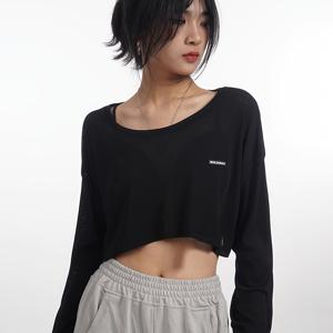 TEMU 힙합, 재즈 댄스, 요가, 러닝, 피트니스에 적합한, 허리 위쪽과 짧은 스타일의, 블랙과 화이트로 제공되는, 스타일리시한 여성에게 적합한, 트렌디한 상의입니다.|요가|요가복|라인댄스복