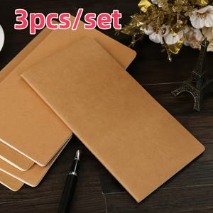 TEMU 3pcs 빈티지 브라운 가죽 여행 저널 삽입, 빈 노트북, 8.27x4.33 인치, 30장/60페이지 각 - 학생 및 전문가에게 이상적, 여행 및 일일 노트용 휴대용 다이어리, 여행 저널링 | 빈티지 커버 노트북 | 광택 피니시|다이어리