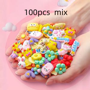 TEMU DIY 공예용 컬러풀 3D 실리콘 동물 및 꽃 참 50/100개 - 폰 케이스, 헤어 클립, 물병 등에 사용하는 생동감 있는 부드러운 고무 장식, DIY 공예 재료 | 기발한 참 | 컬러풀 실리콘 참