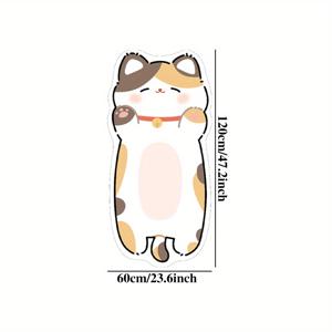 TEMU 플러시 고양이 모양 러그 매트 - 부드러운 캐시미어 소재, 두께 10mm, 1000g/㎡, 손세탁 전용, 침실·거실·스터디룸·욕실 장식용