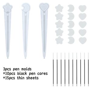 TEMU 28개/세 귀여운 별 달 사랑 토끼 판다 모양 펜 에폭시 수지 실리콘 몰드, DIY 공예 만들기용 흰색 실리콘 몰드, 용품으로 돌아가기