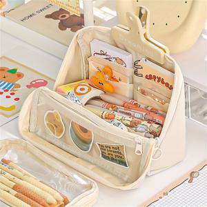 TEMU 1pc 9층 대용량 연필 케이스, 지퍼가 있는 다중 컴파트먼트 스토리지 백, 휴대용, 패션 현대 디자인, 학교, 사무실, 청소년 및 성인용|필통