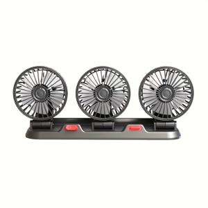 TEMU USB 차량용 선풍기, 3구형 휴대용 쿨링 팬, 360도 회전, 조절 가능한 속도, 저소음 작동, 절약형 전원 소비, 다중 각도 강력한 바람, 36V 이하 전압, 배터리 미포함, SUV·RV·차량·보트·골프장에 적합|차량용선풍기