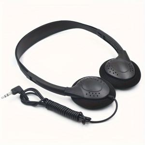 TEMU 딜리리우 클래식 유선 이어폰 (3.5mm 잭, 47인치 꼬임 방지 케이블, 30mm 드라이버, 110±3dB 볼륨) - 블랙 패드 귀걸이형, 게이밍 및 온라인 수업에 이상적