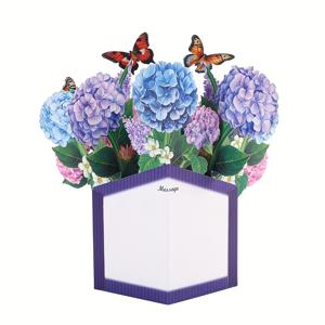 TEMU TEASPRING 3D 팝업 수국 부케 카드와 나비 장식 - 생동감 넘치는 파랑, 핑크 & 보라색 꽃 디자인, 메모카드 및 봉투 포함, 어머니날, 기념일, 생일 또는 아내, 남편, 사랑하는 사람을 위한 선물에 완벽함, 그녀를 위한 선물 | 우아한 디자인 | 장식용 카드