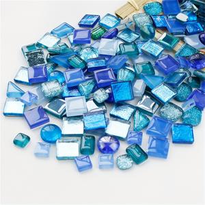 TEMU 100g/3.52oz 블루 & 터키조 Fusible Glass Mosaic 타일 - DIY 보석 만들기 및 보석 만들기, 공예 장식, 보석 만들기 용품| 생동감 있는 유리 타일| 광택 있는 마감, DIY 수제 재료