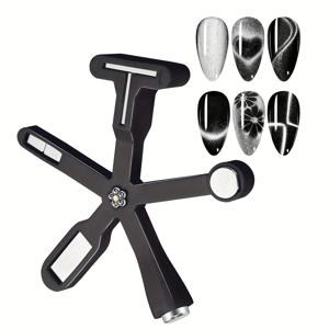 TEMU 6 in 1 다기능 고양이 눈 마그넷 / LED 젤 네일 마그넷 플레이트, 매니큐어 아트 디자인, 고품질, 고양이 눈 젤 연마에 적합, 마그넷 도구