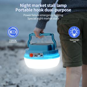 TEMU 휴대용 태양광 LED 캠핑등, 대용량 3배터리 리튬이온 파워뱅크 3600mAh, 자석 베이스 및 퀵 후크 포함, 3가지 조명 모드, 35제곱미터 조명 범위, USB/태양열 이중 충전, 캠핑 및 야외 활동에 이상적|보조배터리|캠핑랜턴