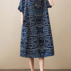 TEMU 여성용 슬리브리스 블루와 화이트 프린트 비치 드레스 - 포켓이 있는 캐주얼 여름 드레스, 휴가 및 캐주얼 의상에 완벽함, 캐주얼 의상|캐주얼 스타일|짧은 소매 탑