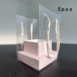 TEMU 5개 투명 접이식 DIY 꽃 상자, 꽃 조합에 적합, 졸업, 결혼식, 생일, 어머니의 날, 일반 축제 파티 장식에 완벽합니다.|DIY|폴딩박스