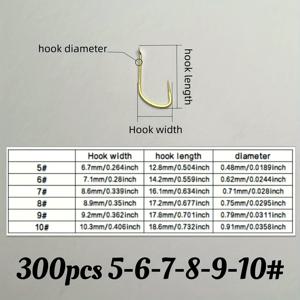 TEMU 300개입/박스 세트 특별 경쟁용 늑대 이빨 낚시 후크, 개선된 잉어 뿔 훅 무바브 크루시아인 잉어
