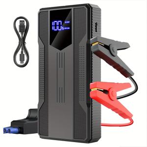 TEMU 대용량 자동차 점프 스타터 - 다기능 비상 전원 은행, 디지털 디스플레이, USB 충전, 리튬 배터리-폴리머, 차량 배터리 부스터, 자동차 점프 스타터에 이상적|보조배터리