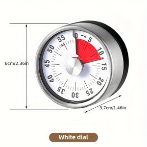 TEMU 1pc 라운드 가정용 스테인레스 스틸 주방 자석 흡입 기계적 타이머, 베이킹 알람 시계 타이머, 학생 시간 관리자 도구, 크리스마스 선물, 데이, 생일 선물, 가족과 청년을 위한 우아한 선물 세트에 적합합니다|시계|타이머