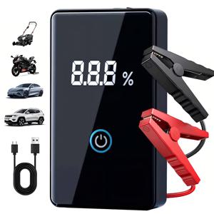TEMU 1200A 자동차 배터리 점프 스타터, 12V 점프 스타터 배터리 팩, 배터리 부스터, 휴대용 충전기 및 점퍼 케이블 (5.0L 가솔린 및 3.0L 디젤 엔진용)