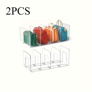 TEMU 2개 세트 다목적 투명 아크릴 수납함 – 핸드백, 지갑, 서류 및 책 보관용 – 쉬운 설치 침대 밑 선반, 실용적인 후크 포함, 모던 디자인, 방수 기능, 홈&오피스 옷장 정리함, 편리한 후크 기능, 이스터 선물, 침대 옆 수납