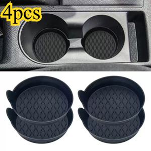 TEMU 4pcs 블랙 실리콘 컵 홀더, 미끄럼 방지 인서트 포함 - 남성과 여성에게 완벽한 유니버설 자동차 인테리어 액세서리, 내구성과 청소가 쉬움, 여행 및 일상적인 사용에 이상적, 여행 액세서리 | 세련된 인테리어 디자인 | 내구성 있는 실리콘 소재, 자동차 컵 홀더