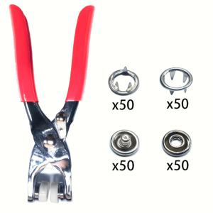 TEMU 가방, 신발, 의류 DIY 공예용 헤비듀티 스냅 플라이어 세트와 아이렛 도구 포함 - 실버 그레이