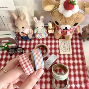 TEMU 8 롤 빈티지 와시 테이프 세트 - DIY 공예, 일기, 플래너, 스크랩북, 포장용 레트로 아트워크 장식 테이프 (그리드 패턴, 꽃, 체크), 크래프팅 필수품 | 빈티지 미적 | 장식 테이프 롤, 와시 테이프 장식