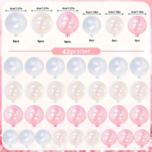 TEMU 42개 무지개색 폼 케이크 장식 볼 세트, 플라스틱 컵케이크 힐탑 장식, DIY 베이킹 장식용, 결혼식, 졸업 시즌, 기념일, 생일 축하 행사에 적합한 케이크 장식 용품