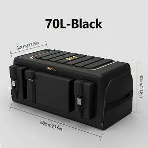TEMU 70L 대용량, 내구성이 뛰어난 옥스포드 천, 자동차, SUV 및 트럭용 접이식 트렁크 정리함 - 캠핑 및 야외 모험을 위한 이상적인 선물, 트렁크 보관|밀도 보관|내구성이 뛰어난 천
