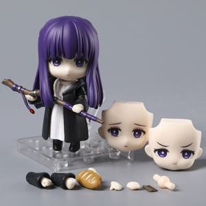 TEMU 애니메이션을 모티브로 한 Q-Doll 액션 피규어, 보라색 머리와 블랙 코트 - 팬들을 위한 PVC 수집용 장난감, 액세서리 및 스탠드 포함, 애니메이션 수집품 | 생동감 있는 애니메이션 디자인 | 세부적인 의상, 애니메이션 수집품