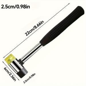 TEMU 작은 고무 망치, 25/30mm 망치 블록, 비닐 플랭크 바닥, 보석 제조, 공예, 금속 핸들, 노란색 고무 헤드, 공예 도구 | 인간 중심 핸들 | 금속 마감