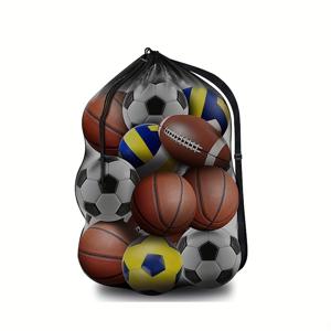 TEMU 축구공 메시 백, 농구공 백팩, 축구 배구 공 보관 가방, 수영 용품 보관 가방을 담을 수 있는 드로스트링 스포츠 볼 가방 1개
