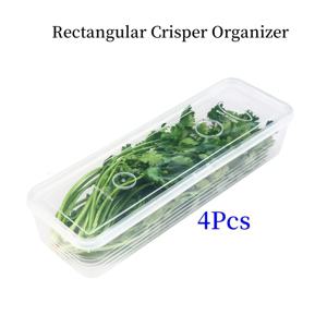 TEMU ZZBZZ 4팩 BPA 프리 PP 플라스틱 식품 보관용기, 뚜껑 포함, 양파, 파, 시트르스 허브, 마늘, 면, 계란을 위한 긴 직사각형 냉장고 정리함 - 손세척 가능 주방 필수품|마늘다지기