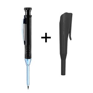 TEMU 2개 자동 목공 연필과 깎이 - 6가지 생생한 색상, 내장 2.8mm 연필심, 목공 및 건축 도면용 깊은 구멍 정밀 마킹 도구 (펜 & 거치대 포함), 단단한 연필, 금속