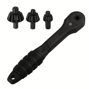 TEMU 4pcs 드릴 척 렌치 세트, 2-in-1 블랙 빠른 래칫 드릴 척 키 렌치