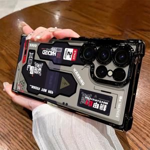 TEMU 삼성 갤럭시 S25 S24 S23 S22 S21 FE 울트라 플러스 4G 5G와 호환되는 메카 스타일 폰 케이스, 드롭 보호를 위한 투명한 소프트 백 커버.|폰케이스|S22케이스
