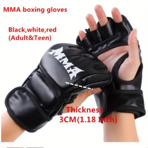 TEMU 남녀공용 고품질 PU 소재 MMA 복싱 글러브 - 가라데, 무에타이, 프리 파이팅 및 산다 훈련에 이상적 - 튼튼하고 안전한 착용감 - 다양한 색상 및 디자인으로 제공, 무술 훈련용 대담한 스타일 글러브, 유연한 핸드 랩, 복싱 백