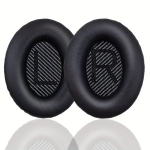 TEMU 보스 QuietComfort 25/15 (QC25/15) 헤드폰용 교체용 이어패드, 메모리 노이즈 차단 폼 소프트 PU 가죽 이어패드 쿠션 커버, 추가 두께