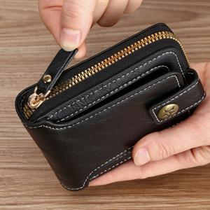 TEMU 1pc 남성 패션 가능 나무 패턴 지퍼 버클, PU 신용 카드, 카드 홀더, 소형 지퍼 동전지갑, 지퍼 버튼 잠금 명함 지갑, 남성용 선물로 이상적|명함지갑