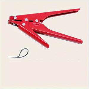 TEMU HS-519 케이블 타이 건 1개, 나일론 집게 타이용 자동 조여 플라이어, 고탄소강 블레이드, 경화된 이빨이 있는 스프링 로드 컷오프 도구, 내구성 있는 65Mn 스프링, 손작동 도구