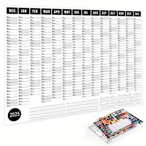 TEMU 2025 월 달력 플래너: 독창적인 할 일 목록, 365일, 홈 오피스 정리 - 3개, 150gsm 두꺼운 종이, 70g 무게