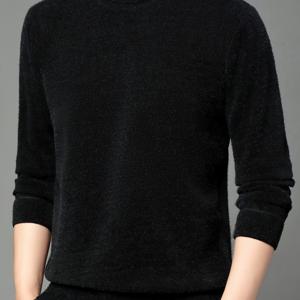 TEMU 남성용 단색 플리스 니트 풀오버, 캐주얼 롱슬리브 터틀넥 따뜻한 스웨터 (가을 겨울용)