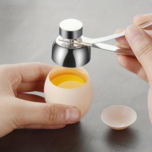 TEMU 6개의 달걀 컵이 포함된 스테인리스 스틸 달걀 껍질 크래커 세트 - 식품 접촉 안전,生的, 부드러운 달걀 및 단단한 삶은 달걀을 위한 다용도 달걀 오프너 - 내구성 있는 주방 가제트 및 달걀 껍질 제거 도구, 1pc.