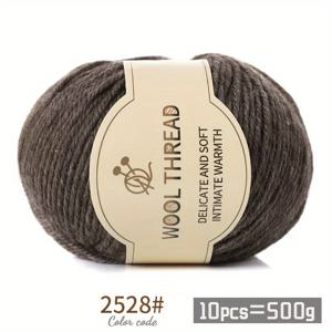 TEMU 500g 290th 짜른 알파카 양모 원단, 가을과 겨울 따뜻한 패션 DIY 손뜨개 재료 패키지, 스웨터, 스카프, 모자, 양모 바지, 원단 공이 여러 색상과 크기로, 10개/팩 양모 90.0% 폴리에스터 10.0%