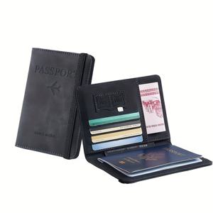 TEMU RFID 여권 홀더 1개 - 비행기 디자인으로 얇은 여행 지갑, 경량 및 접이식, 비즈니스 및 캐주얼 사용에 적합, 오픈 스타일, 비즈니스 캐주얼 지갑 | 지갑 | 내구성 있는 지갑