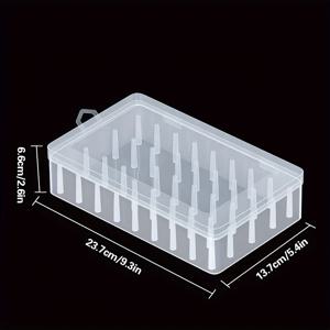 TEMU 1pc 42스풀 스레드 정리 케이스, 투명 플라스틱 자수 키 스토리지, 휴대용针 홀더, DIY 자수, 자수, 퀼팅에 이상적, 추수감사절, 크리스마스, 할로윈, 부활절, 졸업식 행사, 자수 스토리지