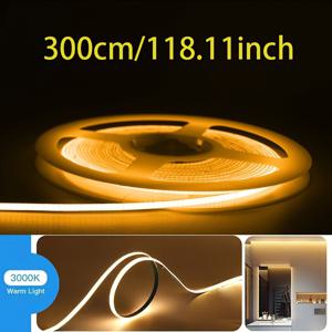 TEMU USB 전원 공급되는 터치 컨트롤이 있는 COB LED 스트립 1세트 - 길게 누르면 밝기 조절 가능, 선택 가능한 3가지 색온도 3000K/4000K/6000K, 생일 및 우주 분위기 테마 행사에 적합 - TV 백라이트용 소프트 테이프 라이트, 침실용, 5V