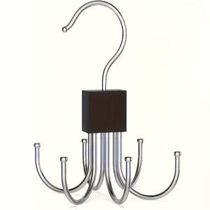 TEMU 회전식 목재 및 금속 벨트 행거 - 벨트, , 조끼, 넥타이, 스카프용 다기능 옷장 정리대, 스테인리스 스틸 후크 포함 - 스타일리시한 옷장 정리, 다용도 수납을 위한 공간 절약 디자인 | 모던 정리함 | 목재 베이스|행거|스카프