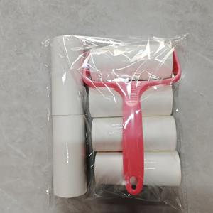 TEMU 손잡이 1개 + 교체용 롤 6개, 종이 360장, 벨벳 브러시 핸드 티어 롤러 헤어 브러시 벨벳 브러시 옷 제모기, 의류, 카펫, 자동차 시트에 적합, 내구성 있는 손잡이, 전원 필요 없음