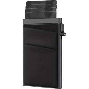 TEMU 남성용 RFID 차단 슬림 지갑, 자동 팝업 신용카드 홀더와 안전한 스냅 클로저, 내구성 있는 알루미늄 합금, 일상 사용에 이상적, 소형 지갑