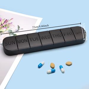 TEMU 1팩 휴대용 여행 알약 정리함 - 7일 주간 약 및 비타민 케이스, 개별 구획, 대용량 내구성 폴리프로필렌, 컴팩트 & 초경량, 무취 소재, 여행 친화적 디자인, 빈번한 여행자 및 바쁜 전문가를 위한 고품질 플라스틱